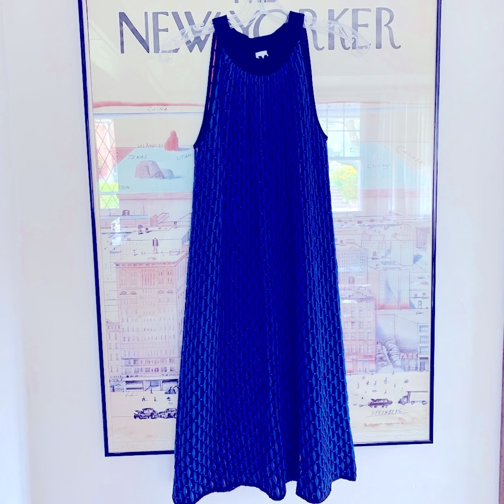 M Missoni royal blue weave trapeze style sleeveless dress size 6